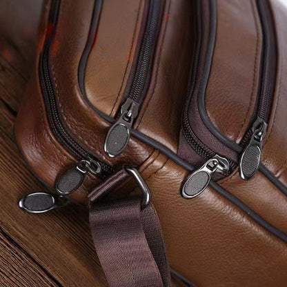 BowLift | Leather Men’s Shoulder Bag – Spacious Cowhide Bag with Adjustable Strap