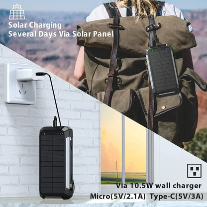 Skanto | 30000mAh Solar Charger Wireless Waterproof Power Bank External