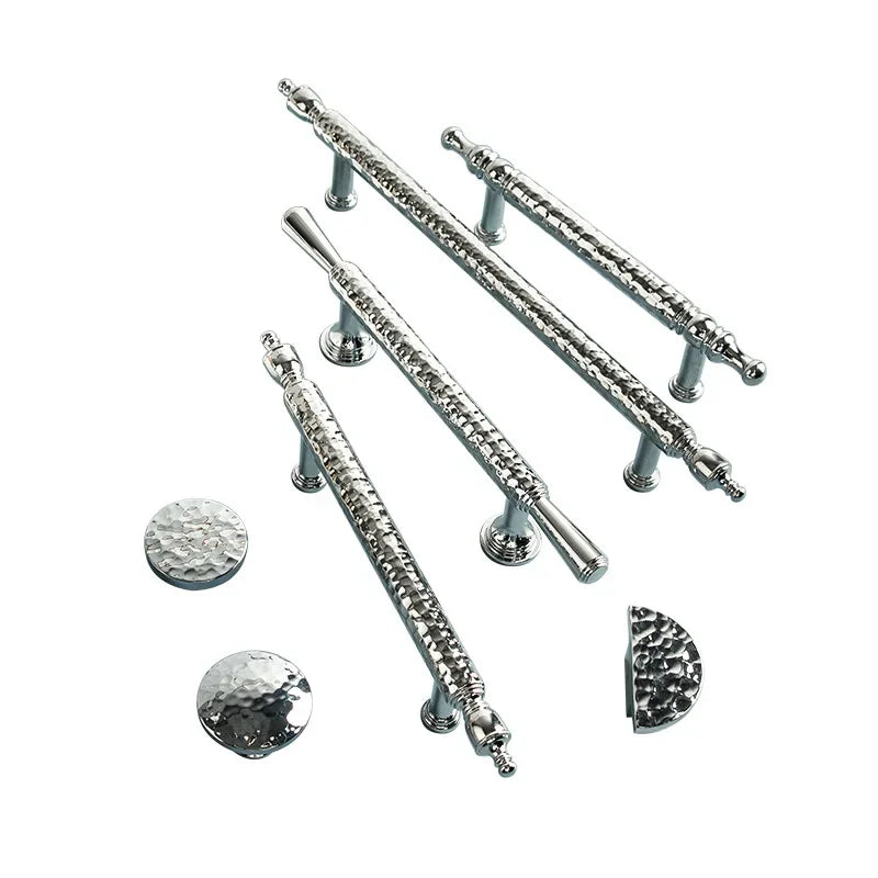 French Handmade Hammered Pattern Cabinet Drawer Door Handle | Skanto