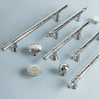 French Handmade Hammered Pattern Cabinet Drawer Door Handle | Skanto