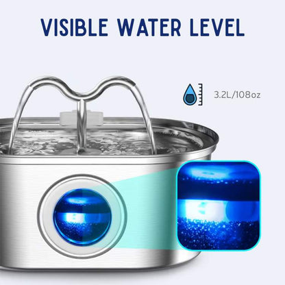 Skanto | Pet Water Fountain | Silent Operation, Durable Stainless Steel & Ideal for Cats and Dogs