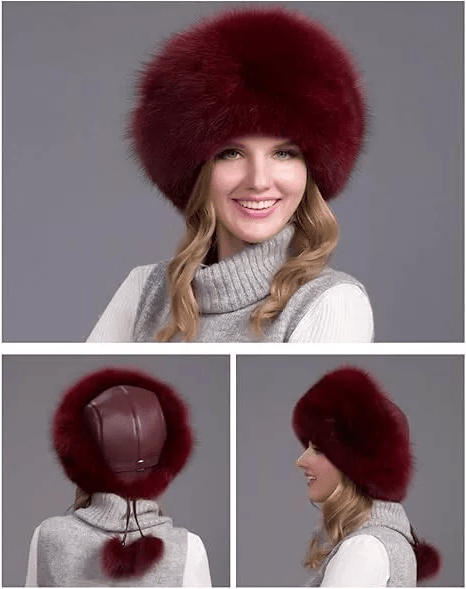 Skanto | FurLuxe Natural Reinfell Winter Hat | Thick Fur Hat with Earmuffs for Elegant Cold Weather Style