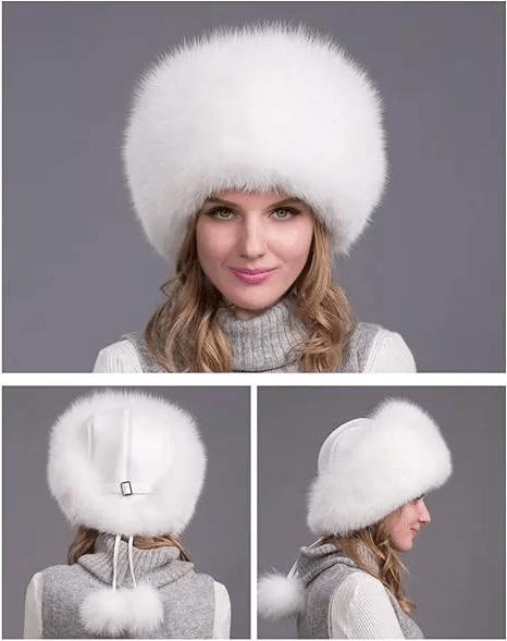 Skanto | FurLuxe Natural Reinfell Winter Hat | Thick Fur Hat with Earmuffs for Elegant Cold Weather Style