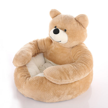 BowLift | Pet Bed Plush Bear Cuddle-Style Nest