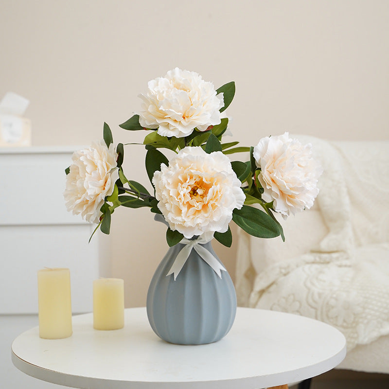 Artificial 5 large head peony flowers