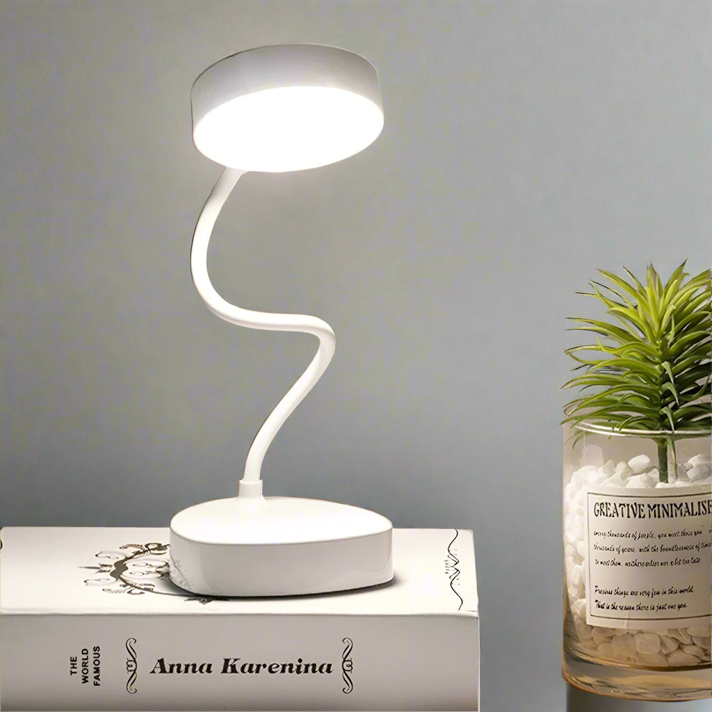 BowLift | LED Bedside Reading Lamp - Adjustable White Light Fixture for Nightstand & Bedroom Use