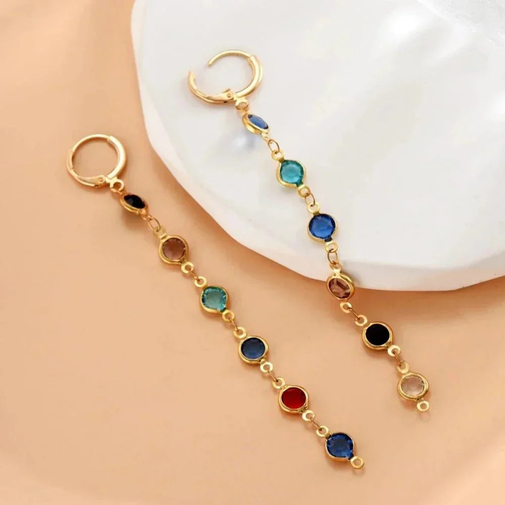 Karnz | Gem Drop Hoop Earrings
