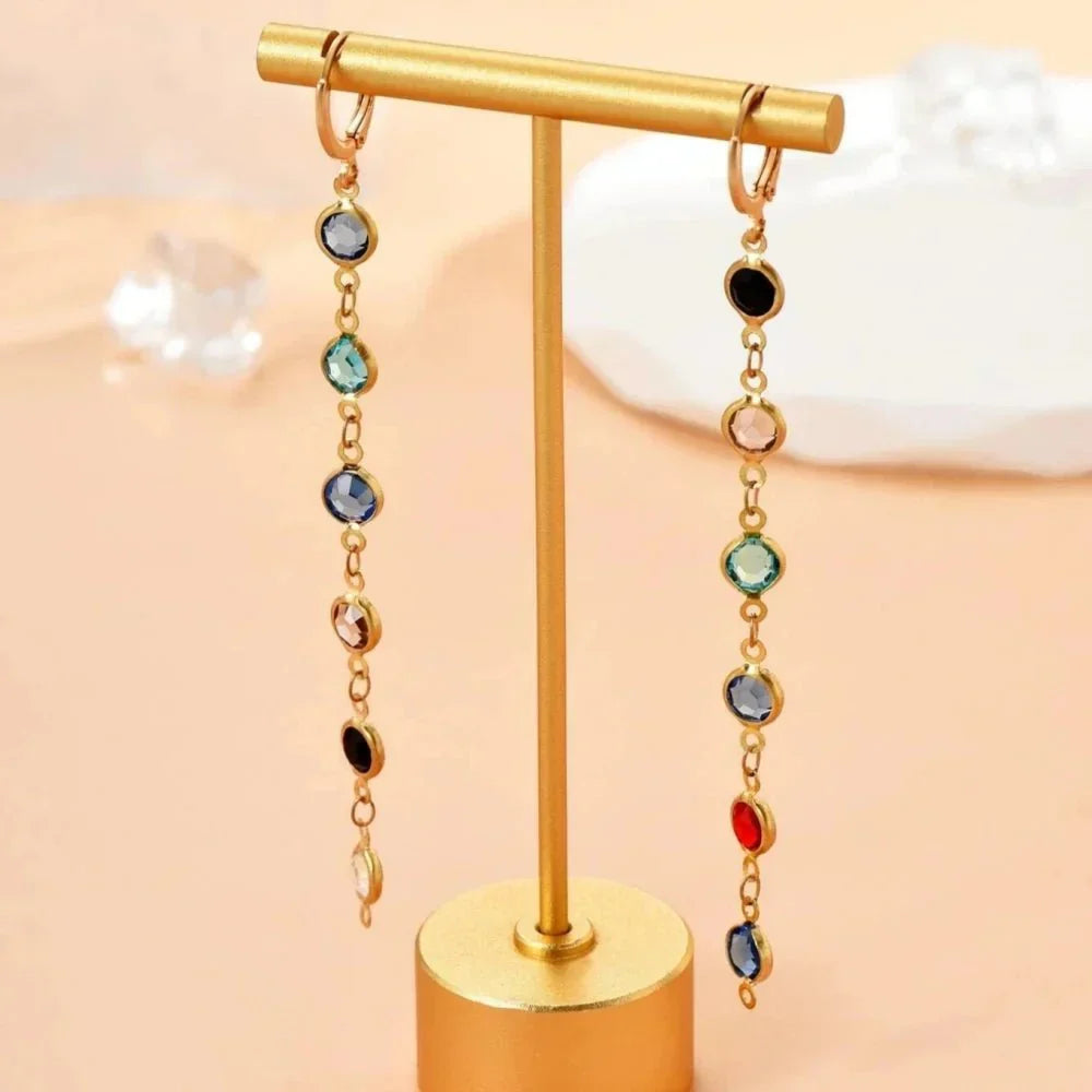 Karnz | Gem Drop Hoop Earrings