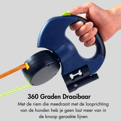 Skanto | DuoLeash Double Dog Leash – Retractable & Tangle-Free with Flashlight