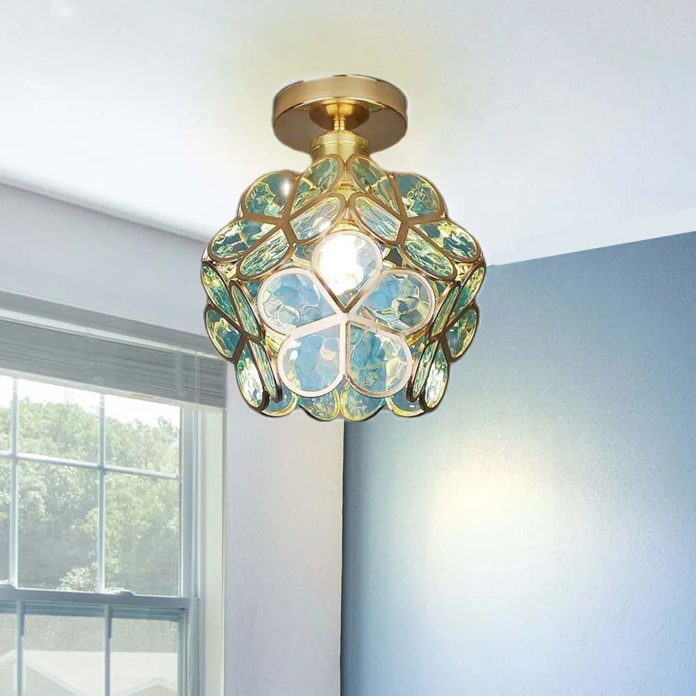 Skanto | Glass Flower Ceiling Lamp - FloraGlow