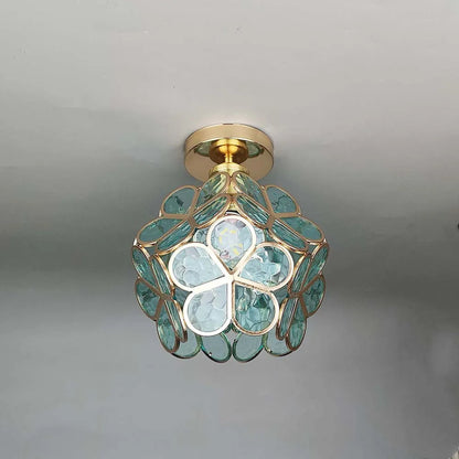 Skanto | Glass Flower Ceiling Lamp - FloraGlow