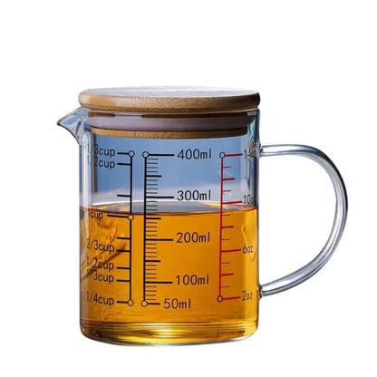 Glass Measuring Cup Food Grade High Borosilicate Glass Cups with Lid | Bowlift
