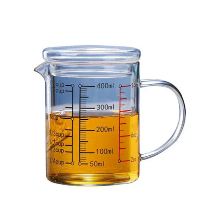 Glass Measuring Cup Food Grade High Borosilicate Glass Cups with Lid | Bowlift