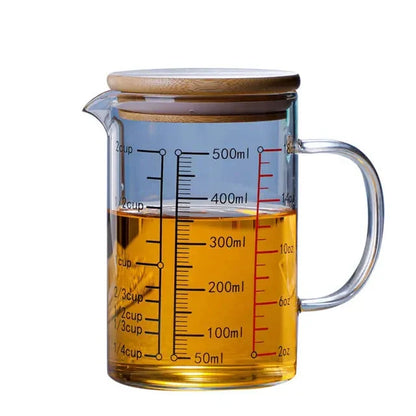 Glass Measuring Cup Food Grade High Borosilicate Glass Cups with Lid | Bowlift