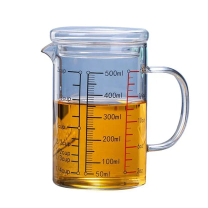 Glass Measuring Cup Food Grade High Borosilicate Glass Cups with Lid | Bowlift