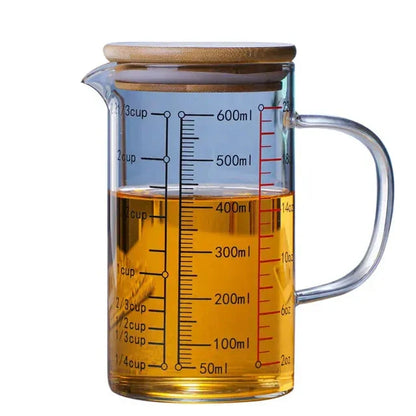 Glass Measuring Cup Food Grade High Borosilicate Glass Cups with Lid | Bowlift