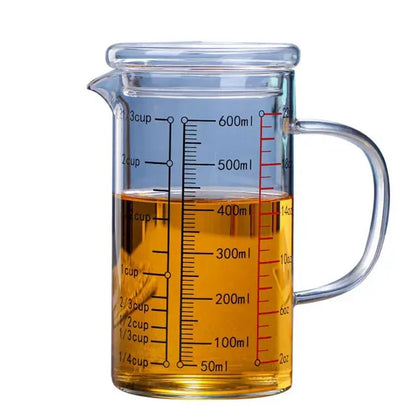 Glass Measuring Cup Food Grade High Borosilicate Glass Cups with Lid | Bowlift