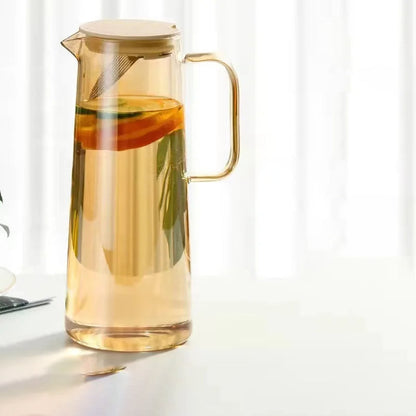 Glass Pitcher with Lid Easy Clean Heat Resistant Glass Water Jug | Skanto