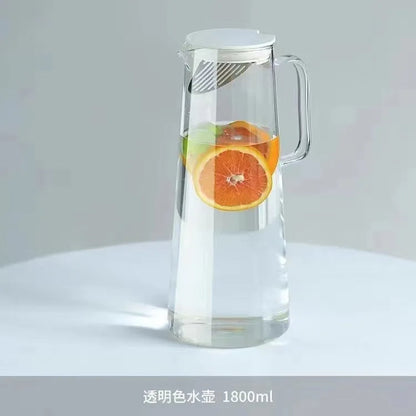 Glass Pitcher with Lid Easy Clean Heat Resistant Glass Water Jug | Skanto