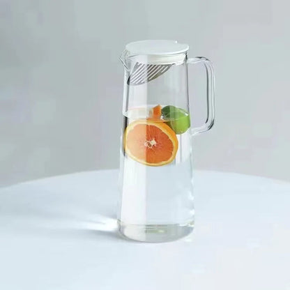 Glass Pitcher with Lid Easy Clean Heat Resistant Glass Water Jug | Bowlift