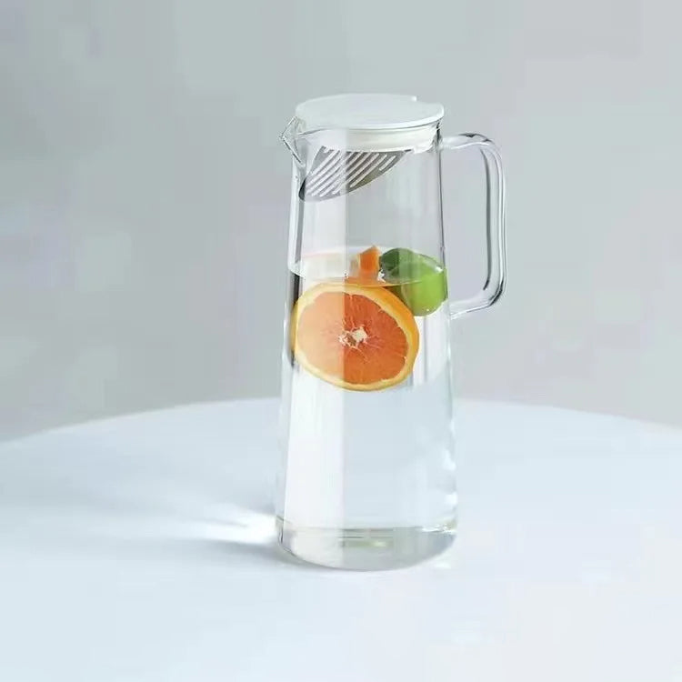 Glass Pitcher with Lid Easy Clean Heat Resistant Glass Water Jug | Skanto