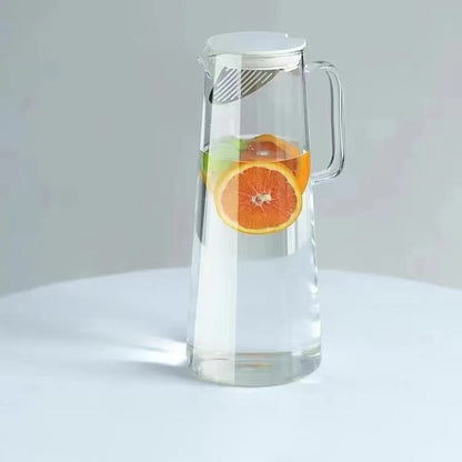 Glass Pitcher with Lid Easy Clean Heat Resistant Glass Water Jug | Skanto