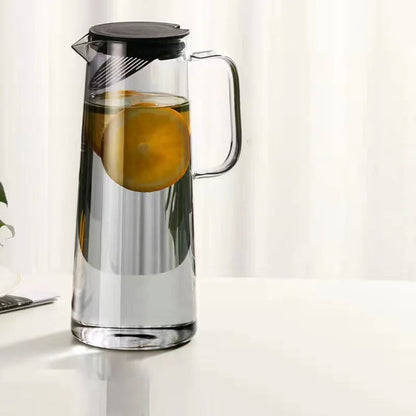 Glass Pitcher with Lid Easy Clean Heat Resistant Glass Water Jug | Skanto