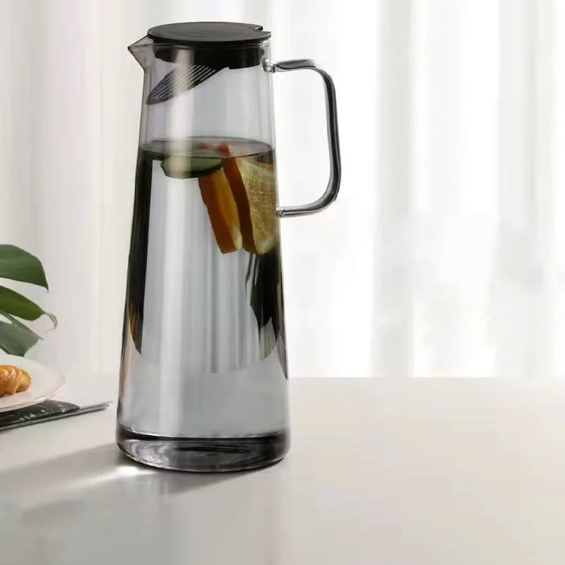 Glass Pitcher with Lid Easy Clean Heat Resistant Glass Water Jug | Skanto