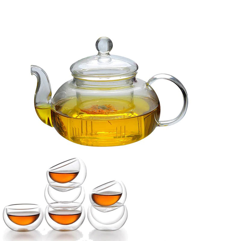Glass Teapots Heat-resistant Glass Tea Infusion Cup Double Wall Glass | Karnz