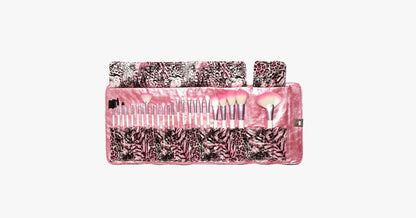 Skanto | 24-Piece Pink Leopard Brush Set