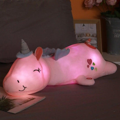 BowLift | Glowing Unicorn Plush Toy | Color-changing LED Light | 60 cm, Multiple Colors
