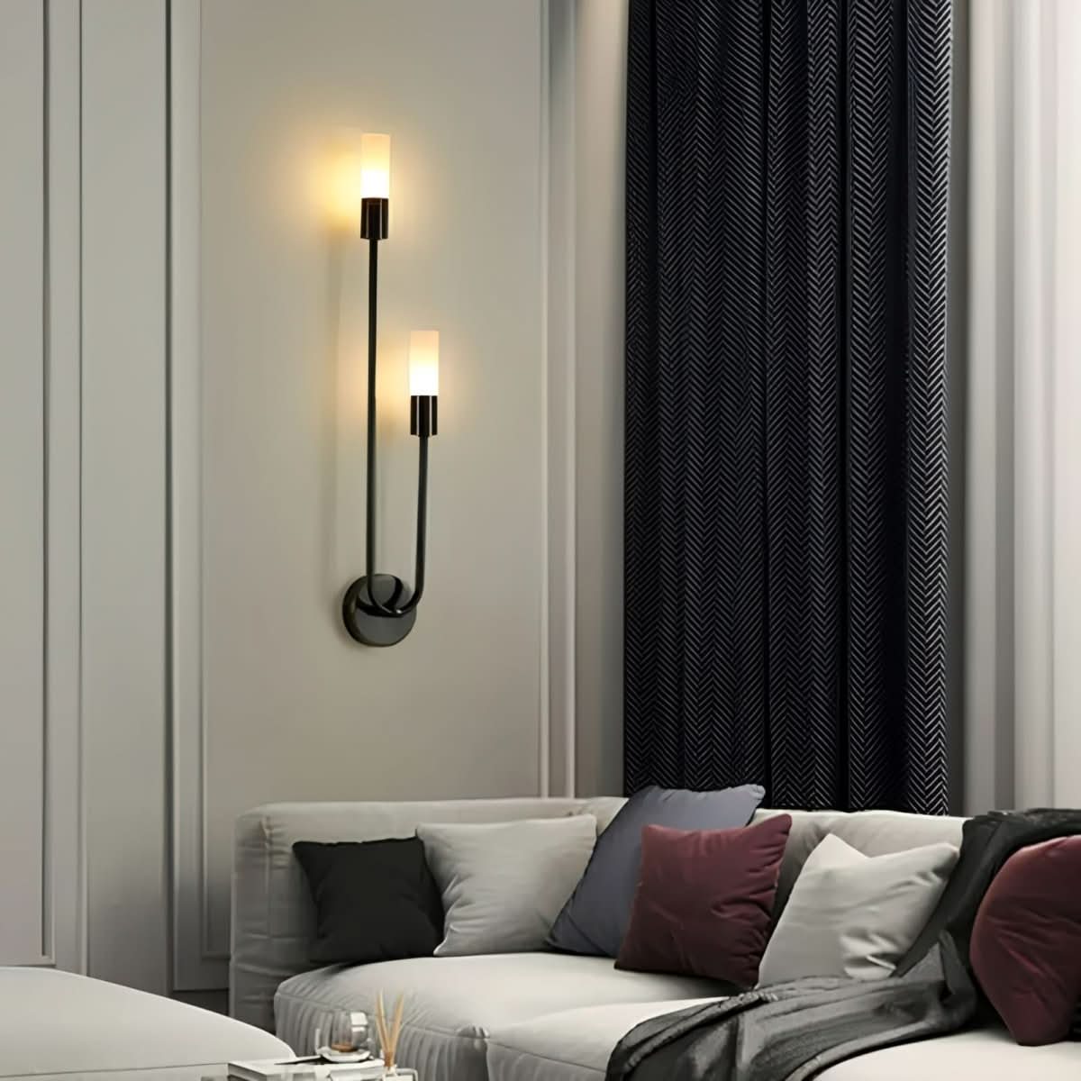 Skanto | Modern Gold Wall Lamp – Double Frosted Glass Light