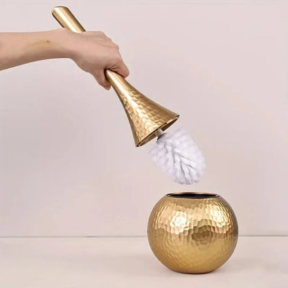 BowLift | GOLDENLUXE – Sculpted Toilet Brush with Elegant Metallic Design for Modern Bathrooms