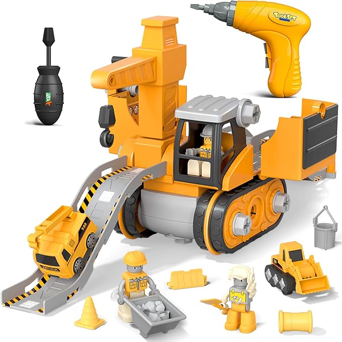 Skanto | LittleBuilder – Construction Truck, Excavator, and Crane Toy Set for Kids