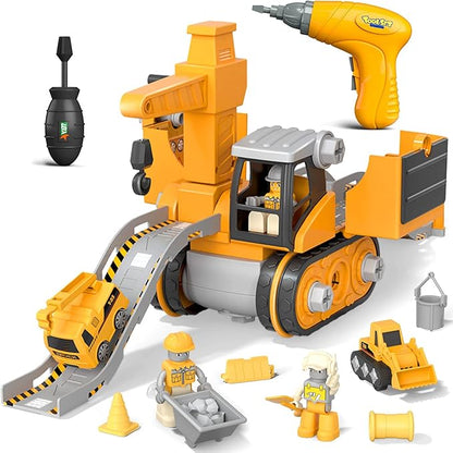 Skanto | LittleBuilder – Construction Truck, Excavator, and Crane Toy Set for Kids