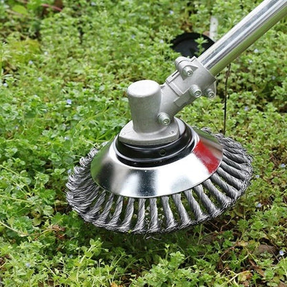 Weed Brush for Trimmer – Robust Steel Wire Brush for Paving Joints Garden Maintenance