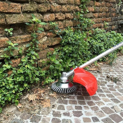 Weed Brush for Trimmer – Robust Steel Wire Brush for Paving Joints Garden Maintenance