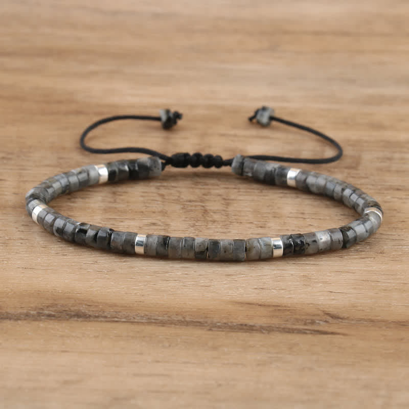 Skanto | Braided bracelet with 2,4 mm natural stone beads – Seraphina