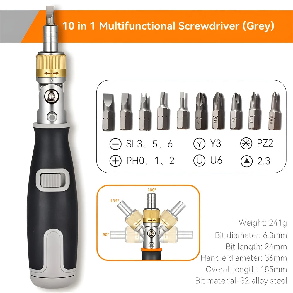 Skanto | 10-in-1 Multi-Angle Ratchet Screwdriver
