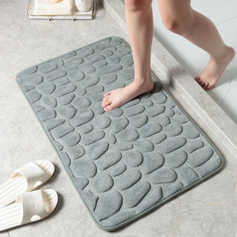Pebble Design Bathroom Mat with Memory Foam