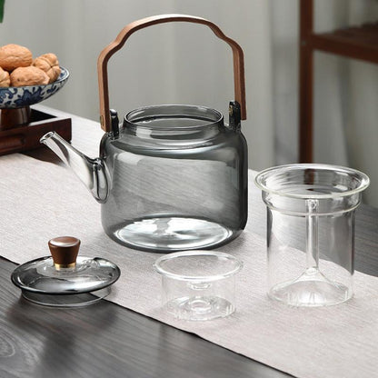 BowLift | Grijzen Teekanne | Wood & Glass, Tea Maker