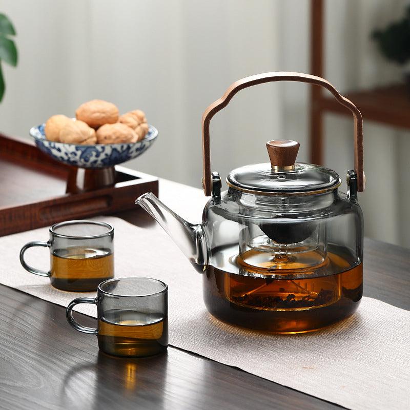 BowLift | Grijzen Teekanne | Wood & Glass, Tea Maker