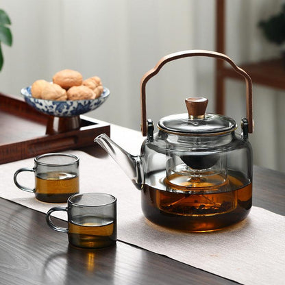 BowLift | Grijzen Teekanne | Wood & Glass, Tea Maker