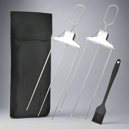 BowLift | Stainless Steel BBQ Skewers Triple Grill Tool