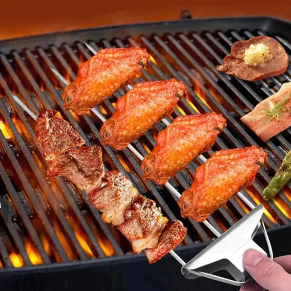 BowLift | Stainless Steel BBQ Skewers Triple Grill Tool