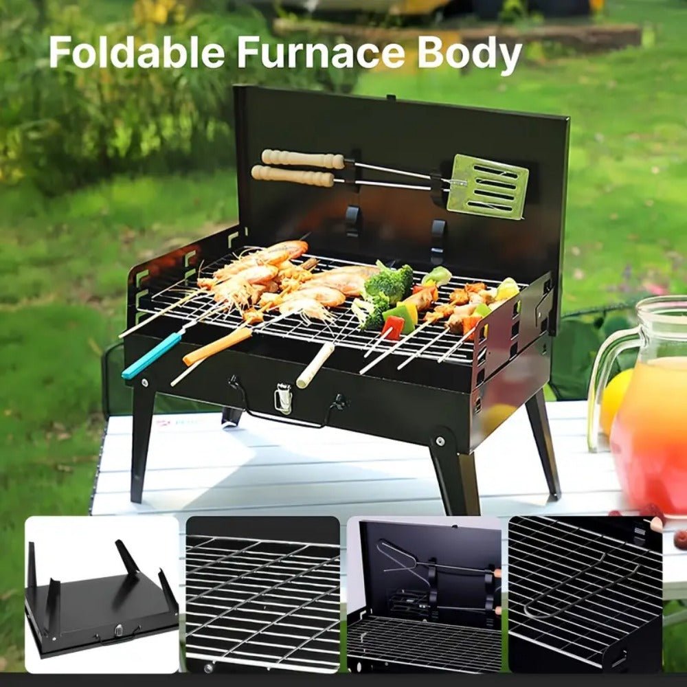 Skanto | Grillmate Fold – Foldable Steel Suitcase Grill for Garden, Camping & Outdoor BBQ
