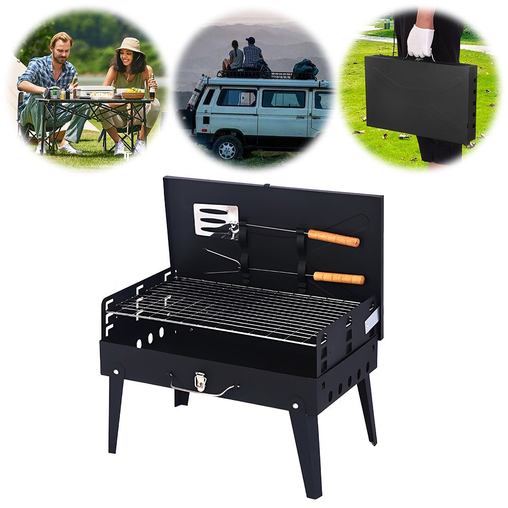 Skanto | Grillmate Fold – Foldable Steel Suitcase Grill for Garden, Camping & Outdoor BBQ