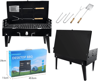 Skanto | Grillmate Fold – Foldable Steel Suitcase Grill for Garden, Camping & Outdoor BBQ