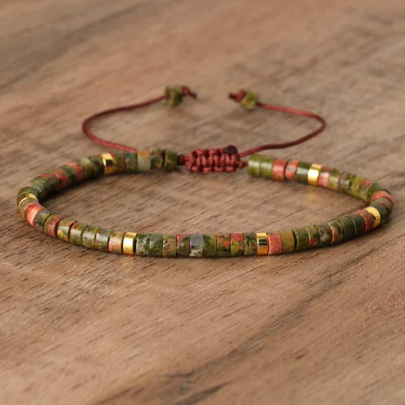 Skanto | Braided bracelet with 2,4 mm natural stone beads – Seraphina