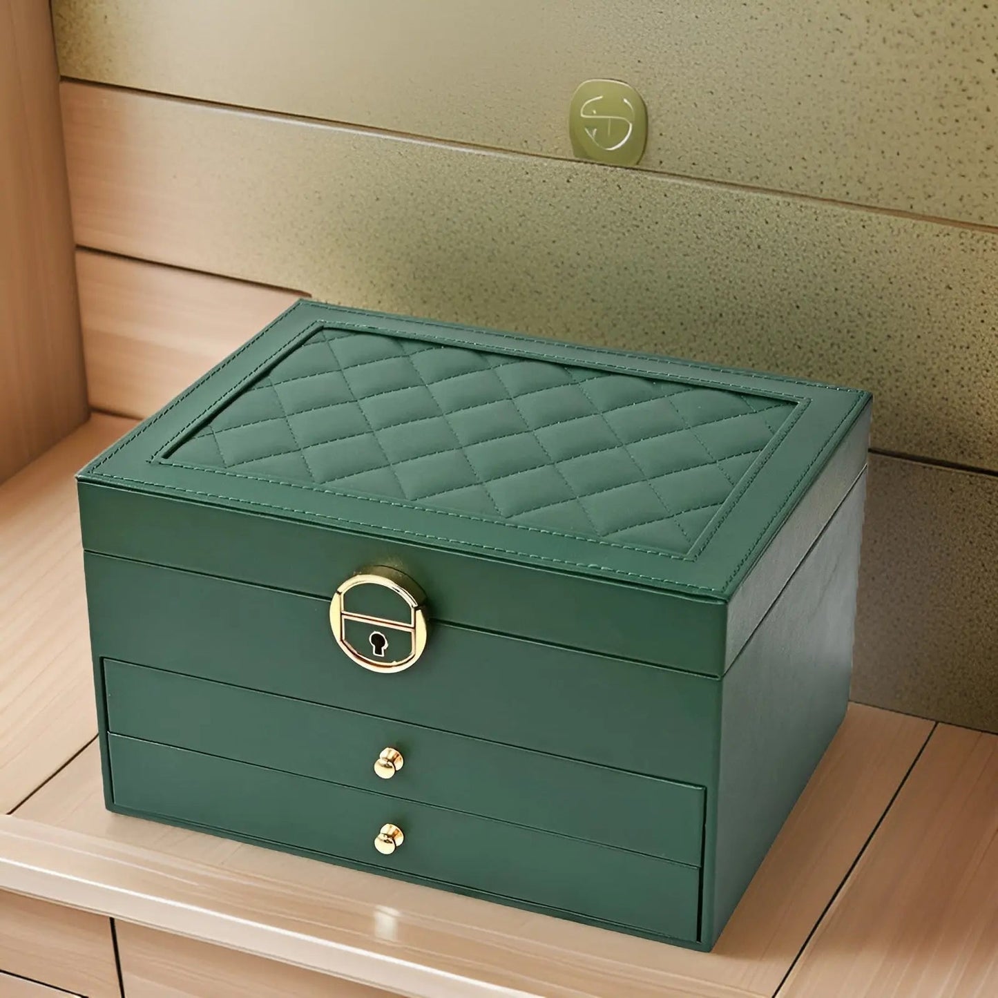 Skanto | EleganceBox – Luxurious Multi-Layer Jewelry Organizer in Premium PU Leather